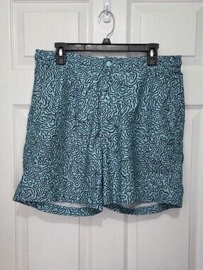 Trunk Surf & Swim Men Blue Abstract Print Swimming Trunks Shorts Size Medium